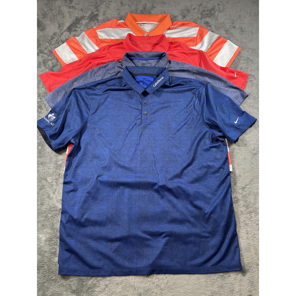 Nike Dri-FIT Golf Polo Shirt Lot Mens 2XL Multicolor Performance Bundle Of 4